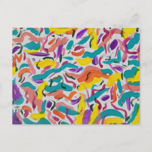 Farbenfroher Party-Abstrakter Druck Postkarte