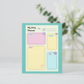 Farbenfroher Pastel Kawaii Niedlicher Tagesplaner (Stehend Vorderseite)