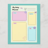 Farbenfroher Pastel Kawaii Niedlicher Tagesplaner (Vorderseite)