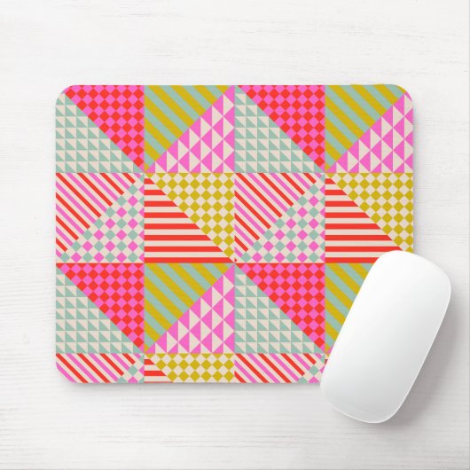 Farbenfroher Patchwork-Büroarbeitsplatz-Mauspad Mousepad (Mit Mouse)