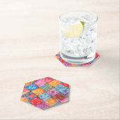 Farbenfroher Patchwork-Druck Monogramm Untersetzer (Vor Ort)