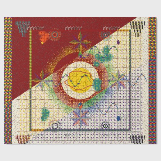 Farbenfroher persischer Teppich-Mandala-Muster Geschenkpapier (Flach)