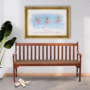 Farbenfroher personalisierter Ballett-Übungsposter Poster