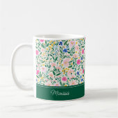 Farbenfroher personalisierter Blumenbecher Kaffeetasse (Links)