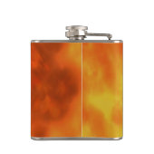 Farbenfroher Phönix fliegt vor einem frischen Hint Flachmann (Rückseite)