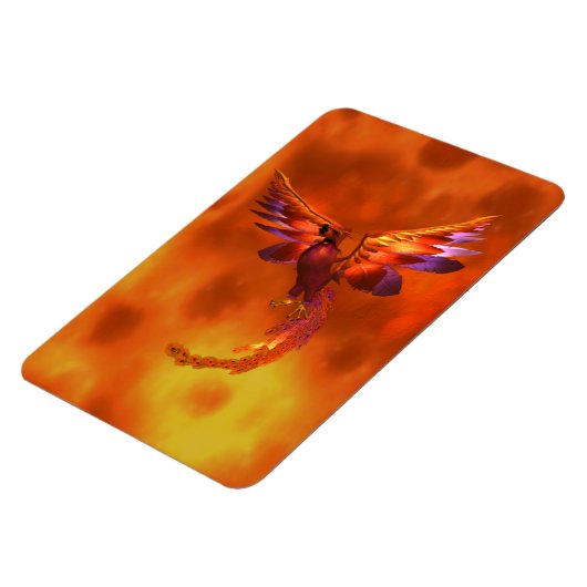 Farbenfroher Phönix fliegt vor einem frischen Hint Magnet (Linke Seite)