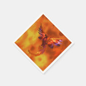 Farbenfroher Phönix fliegt vor einem frischen Hint Serviette (Ecke)