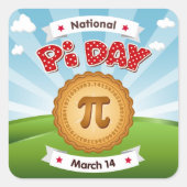farbenfroher Pi Day Quadratischer Aufkleber (Vorderseite)