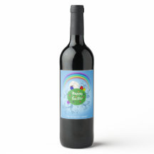 Farbenfroher Planet Weißes Kaninchen Happy Oaster