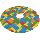 farbenfroher Plastikblock Weihnachtsbaumrock Polyester Weihnachtsbaumdecke (Schrägansicht)