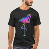 Farbenfroher Polka Dot Flamingo Internationaler Do T-Shirt (Vorderseite)