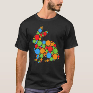 Farbenfroher Polka Dot Rabbit Internationaler Dote T-Shirt