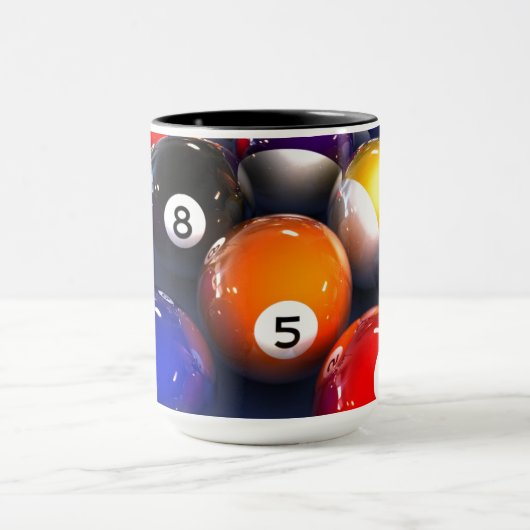 Farbenfroher Pool Lover Billiard Balls Tasse (Zentrum)