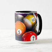 Farbenfroher Pool Lover Billiard Balls Tasse (VorderseiteRechts)