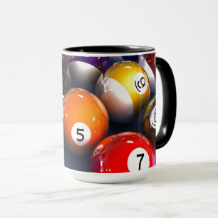 Farbenfroher Pool Lover Billiard Balls Tasse