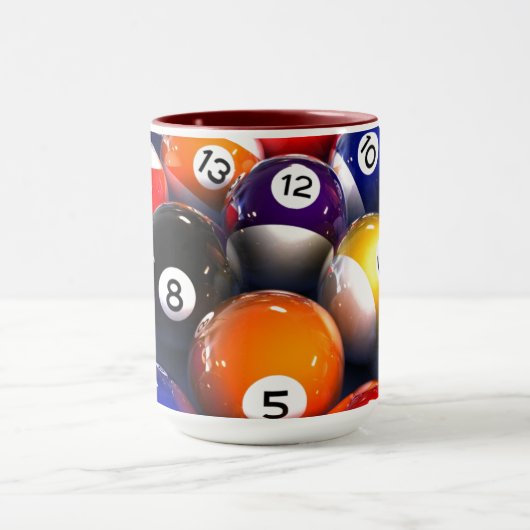 Farbenfroher Pool Lover Billiard Balls Tasse (Zentrum)