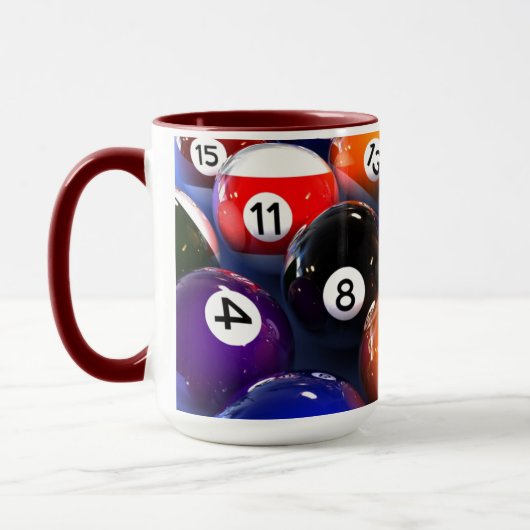 Farbenfroher Pool Lover Billiard Balls Tasse (Links)