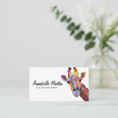 Farbenfroher Pop Art Giraffe Visitenkarte (Stehend Vorderseite)