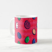 Farbenfroher Pop Art Ostereier Muster Kaffeetasse (Vorderseite Links)