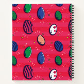Farbenfroher Pop Art Ostereier Muster Notizblock (Rückseite)