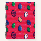 Farbenfroher Pop Art Ostereier Muster Notizblock (Vorderseite)