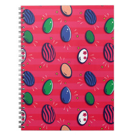 Farbenfroher Pop Art Ostereier Muster Notizblock