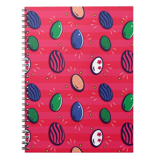 Farbenfroher Pop Art Ostereier Muster Notizblock (Vorderseite)
