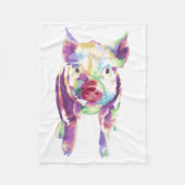 Farbenfroher Pop Art Pig Fleece Blankon (Vorderseite)