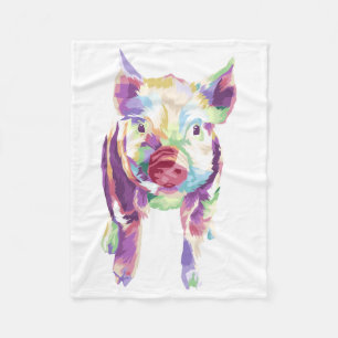 Farbenfroher Pop Art Pig Fleece Blankon