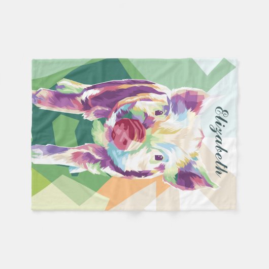 Farbenfroher Pop Art Pig Personalisiert Fleece Bla (Vorderseite (Horizontal))