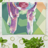 Farbenfroher Pop Art Pig Personalisierte Küche Han Geschirrtuch (Gefaltet)