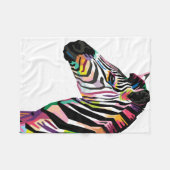 Farbenfroher Pop Art Zebra Fleecedecke (Vorderseite (Horizontal))