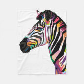 Farbenfroher Pop Art Zebra Fleecedecke (Vorderseite)
