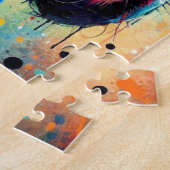 Farbenfroher Pop Boxer Dog Personalisiert Aquamari Puzzle (Seite)