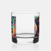 Farbenfroher Pop Boxer Dog Personalisiert Aquamari Whiskyglas (Rechts)