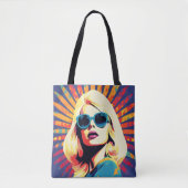 Farbenfroher Pop Coole Frau Tasche (Vorderseite)