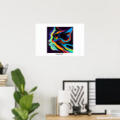 Farbenfroher Pop Fantastische Bergwelten Poster (Heimbüro)