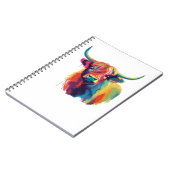 Farbenfroher Pop Hoch über der Kuh Klassischer T - Notizblock (Linke Seite)