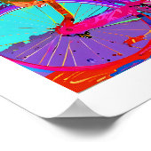 Farbenfroher Pop Kunst bearbeitbare Comickatze auf Poster (Ecke)