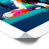 Farbenfroher Pop Kunst bearbeitbare Persische Katz Poster (Ecke)