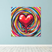 Farbenfroher Pop Kunst 'Melting Heart' Leinwanddruck (Insitu (Holzboden))