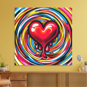 Farbenfroher Pop Kunst 'Melting Heart' Leinwanddruck (Insitu (Wohnzimmer))