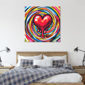 Farbenfroher Pop Kunst 'Melting Heart' Leinwanddruck (Insitu (Schlafzimmer))