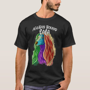 Farbenfroher Pop Portrait Afghanischer Hund Hund V T-Shirt