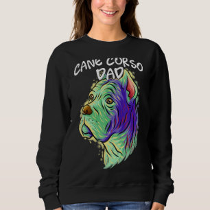 Farbenfroher Pop Portrait Cane Corso Dog Vater Vat Sweatshirt