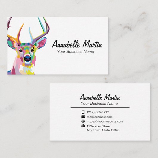 Farbenfroher Pop Visitenkarte (Vorne/Hinten)