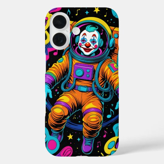 Farbenfroher psychedelischer Clown-Astronaut Case-Mate iPhone Hülle (Rückseite)
