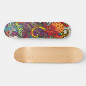 Farbenfroher psychedelischer Oktopus Skateboard (Horizontal)