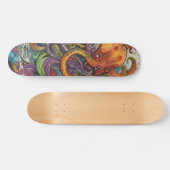 Farbenfroher psychedelischer Oktopus Skateboard (Horizontal)