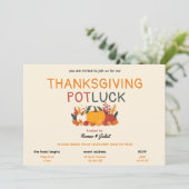 Farbenfroher Pumpkin Erntedank Potluck Einladung (Stehend Vorderseite)